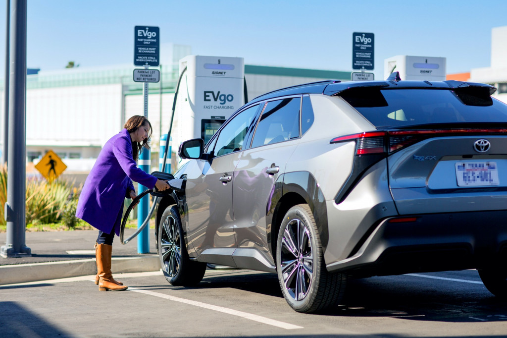 2023 Toyota bZ4X at EVgo charging station