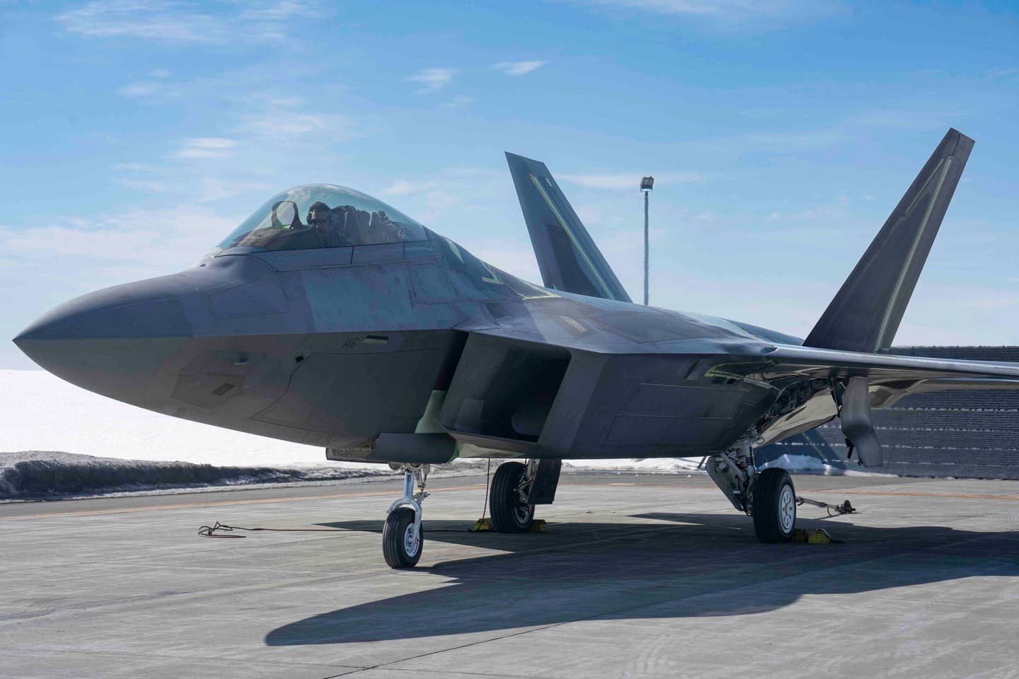 Air Force Master Sgt. Joshua Eller prepares to shut down the tail after a successful afterburner run. <em>U.S. Air Force photo by Airman 1st Class J. Michael Peña</em>