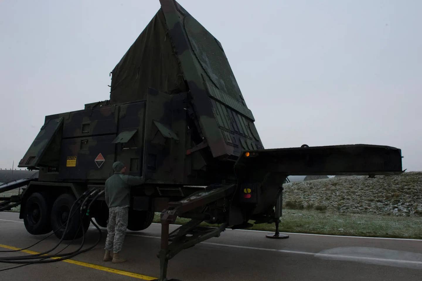 The AN/MPQ-65 radar is responsible for searching, detecting, tracking and identifying potential threats. (U.S. Air Force photo by Staff Sgt. Christopher Ruano/Released)