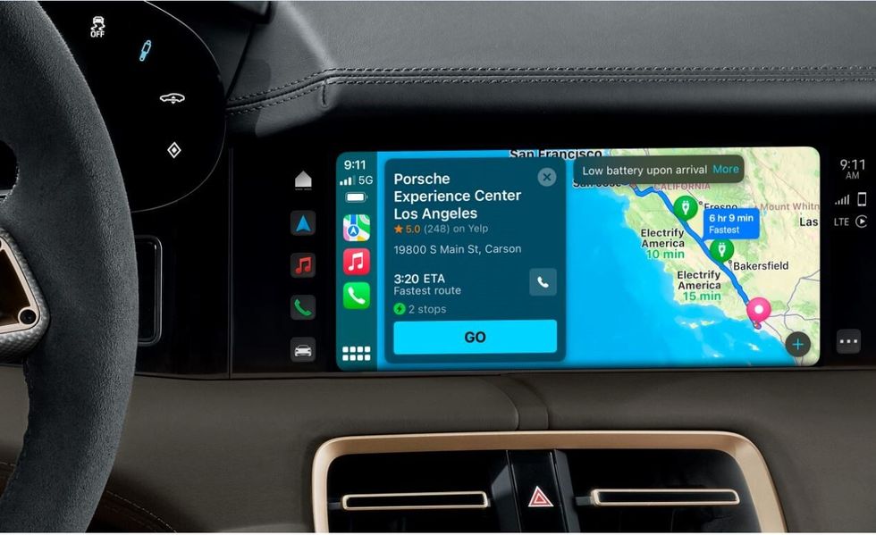 ev charging integration for porsche taycan apple carplay