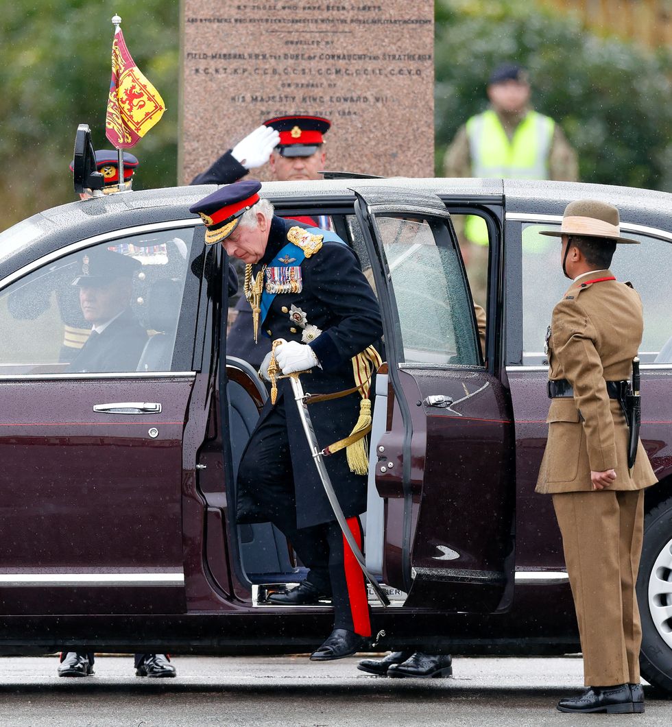 king charles in bentley state limousine