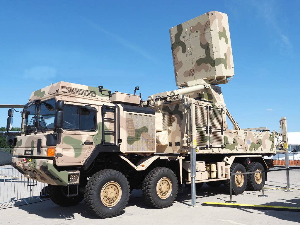 A TRML-4D radar at the ILA Berlin Air Show in 2022. <em>Boevaya mashina via Wikimedia</em>