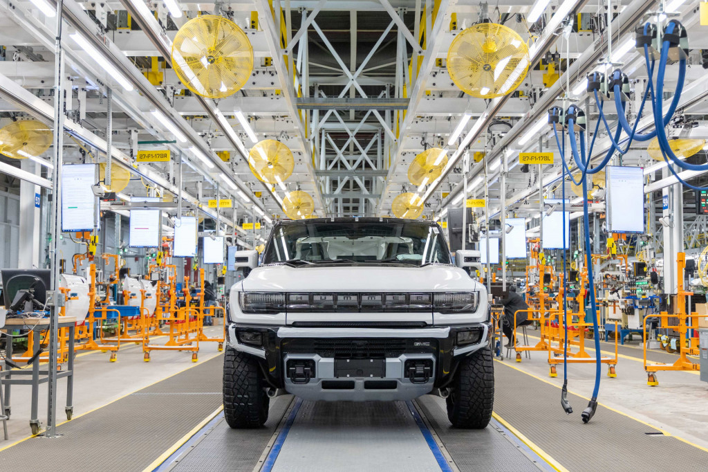 2022 GMC Hummer EV pre-production at Factory Zero plant in Detroit, Michigan