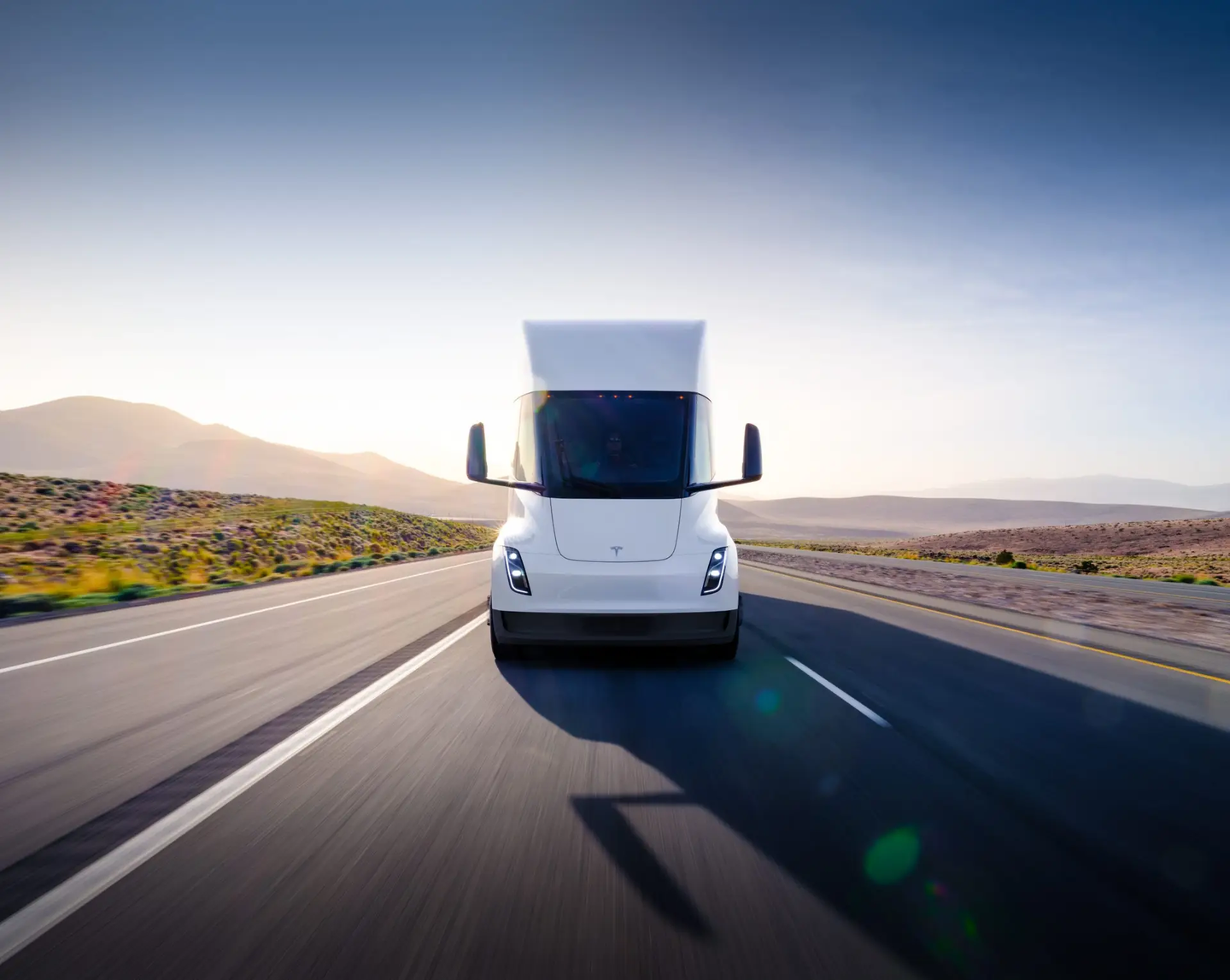 A battery-powered Tesla semi-truck. <em>Tesla</em>