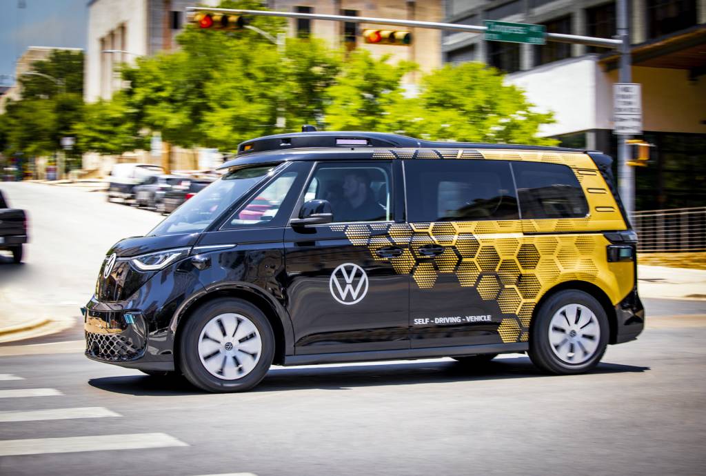 Volkswagen ID.Buzz self-driving prototype testing in Austin, Texas - July 2023