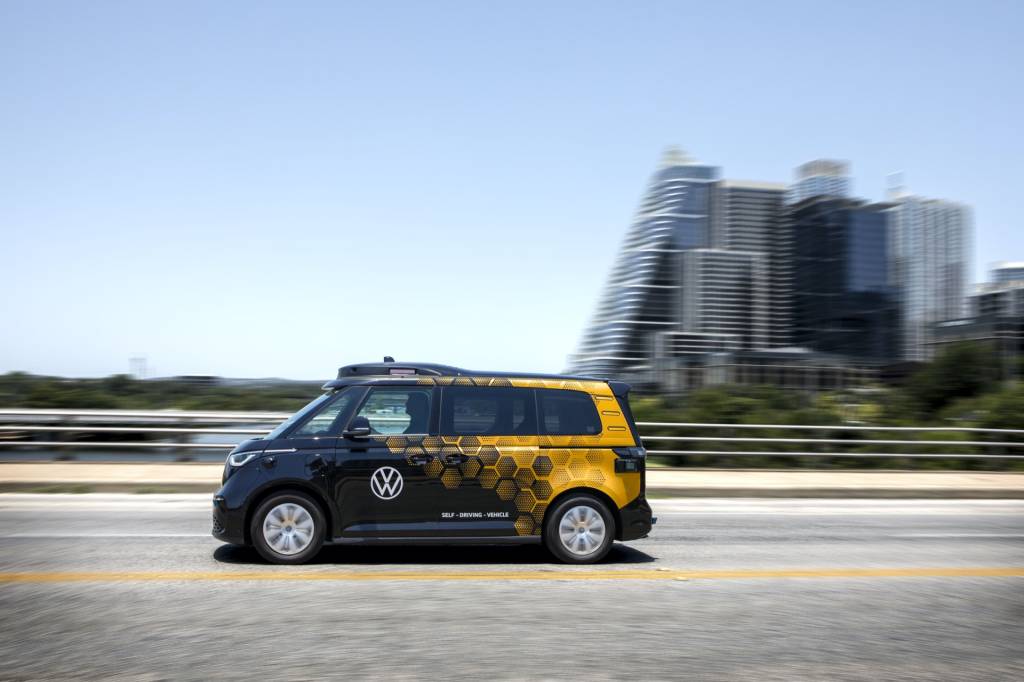 VW ID.Buzz autonomous test vehicle in Austin