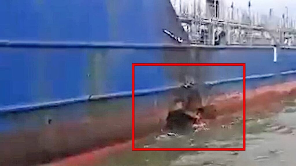 Our First Look At Hole Blasted Into Russian Tanker By Ukrainian Drone Boat