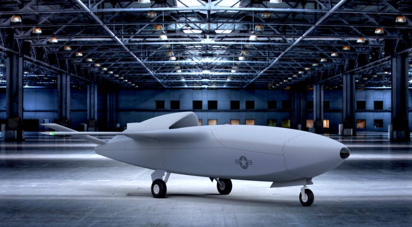 Dating back to around 2019, this Air Force rendering was described as a “low-cost attritable Unmanned Combat Aerial Vehicle (UCAV).” <em>USAF</em><br>