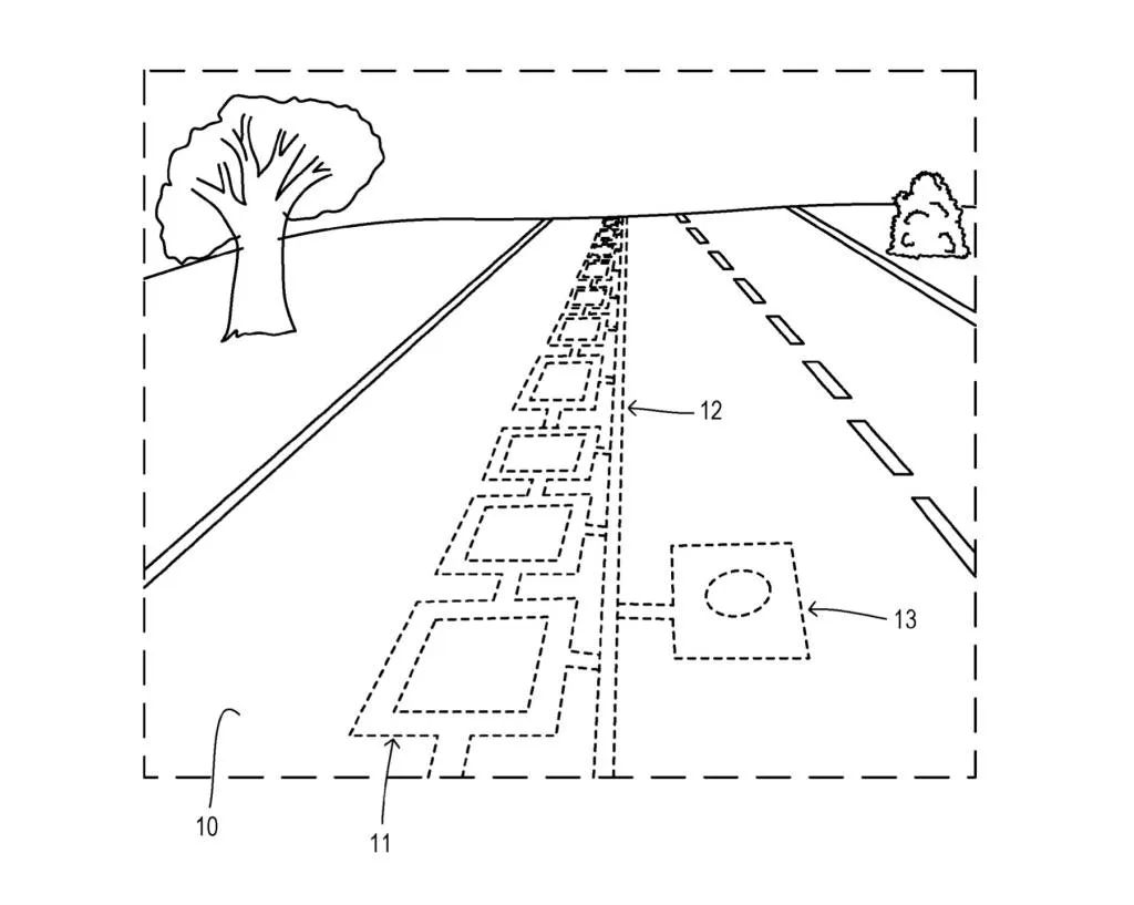 Ford in-road wireless EV charging patent image