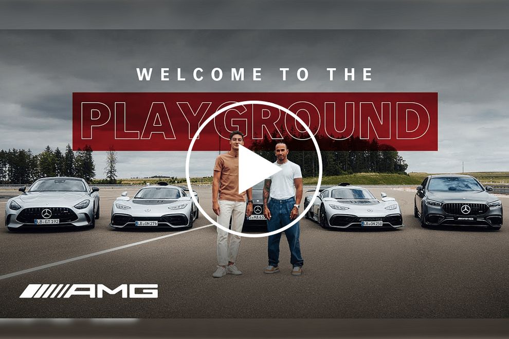 Watch: Lewis Hamilton And George Russell Drive AMG's Latest Toys