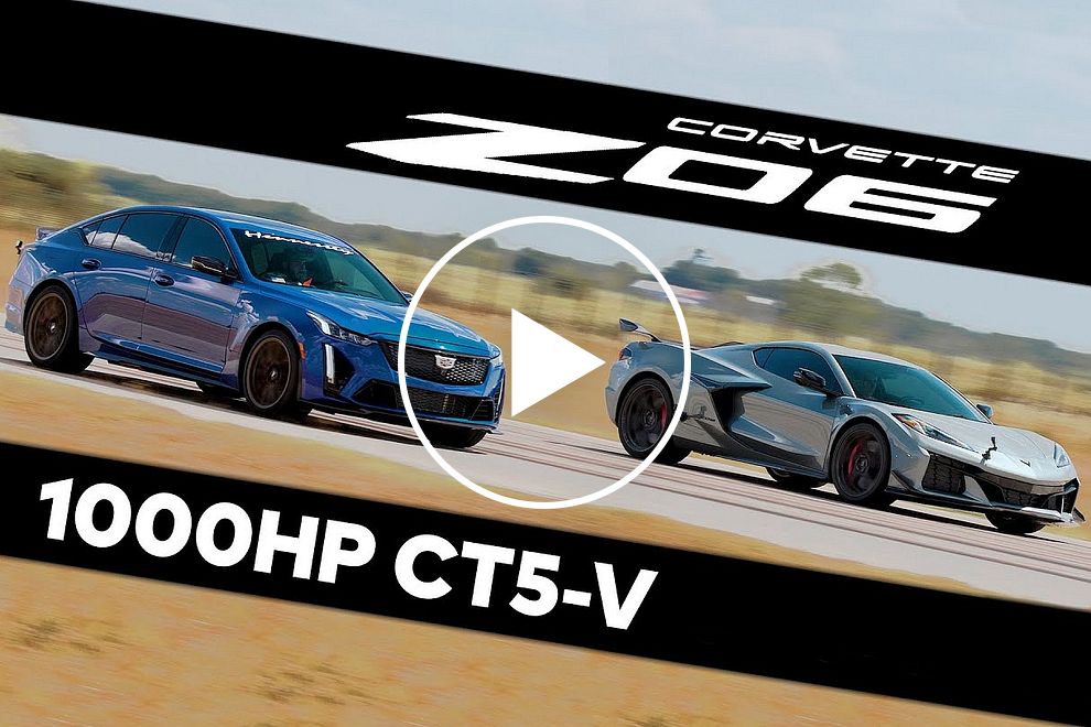 Watch A 1,000-HP CT5-V Blackwing Destroy A Corvette Z06 In A Drag Race