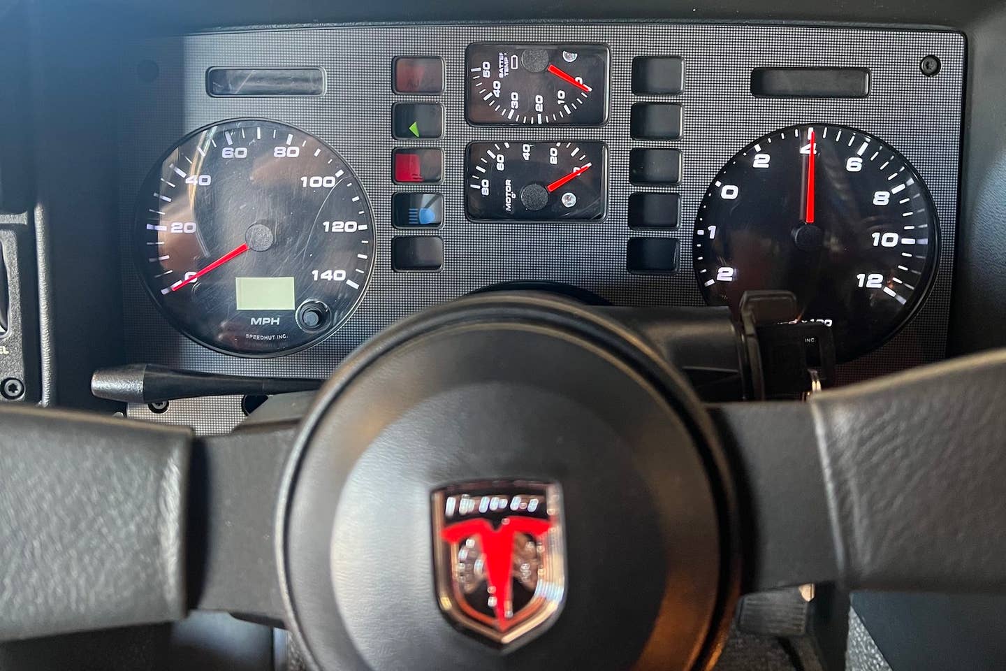 Dashboard of the 1988 Pontiac Fiero GT EV by Classic EV Conversions