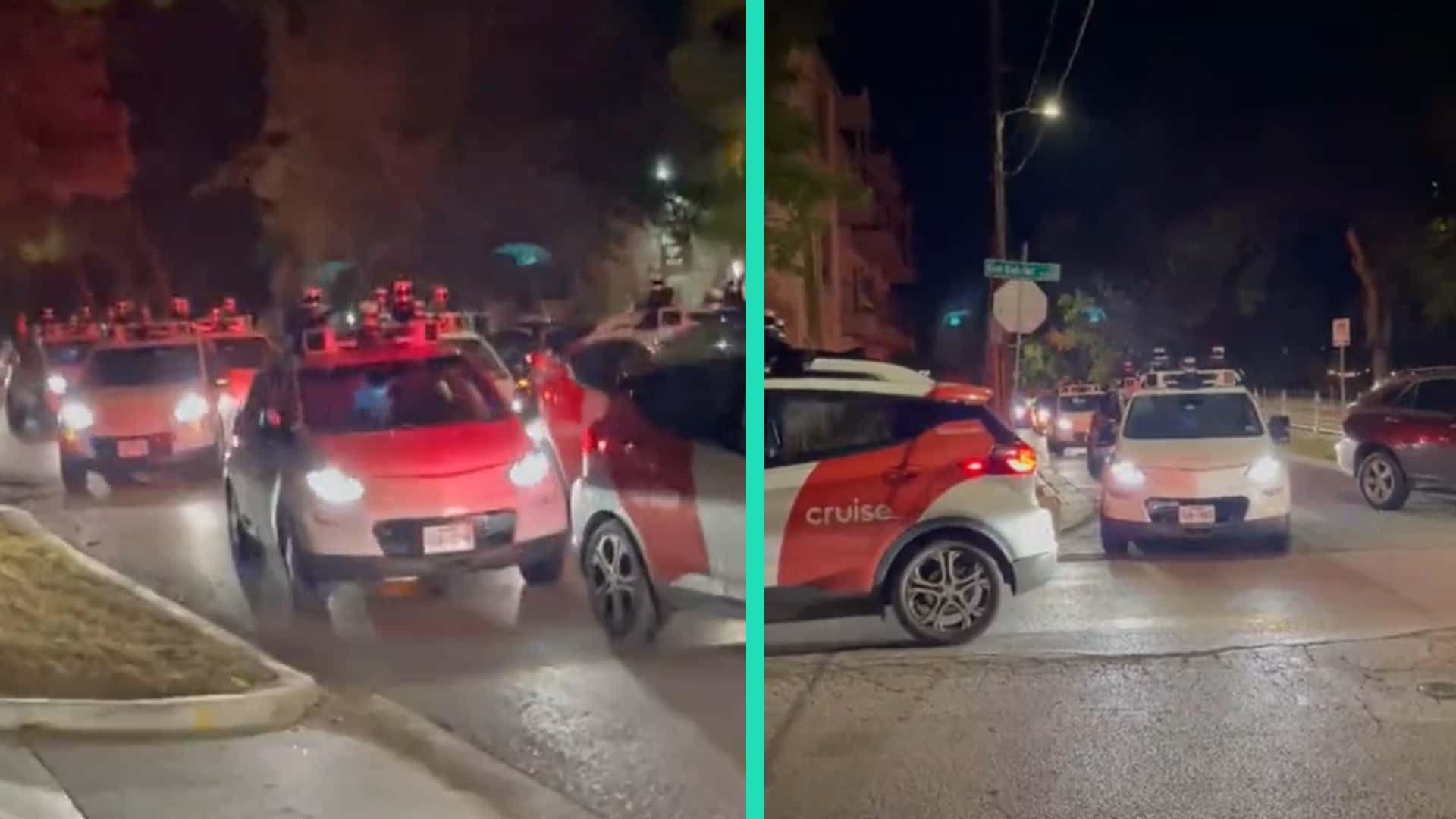 Cruise Robotaxi Fleet Causes Gridlock On Austin Street