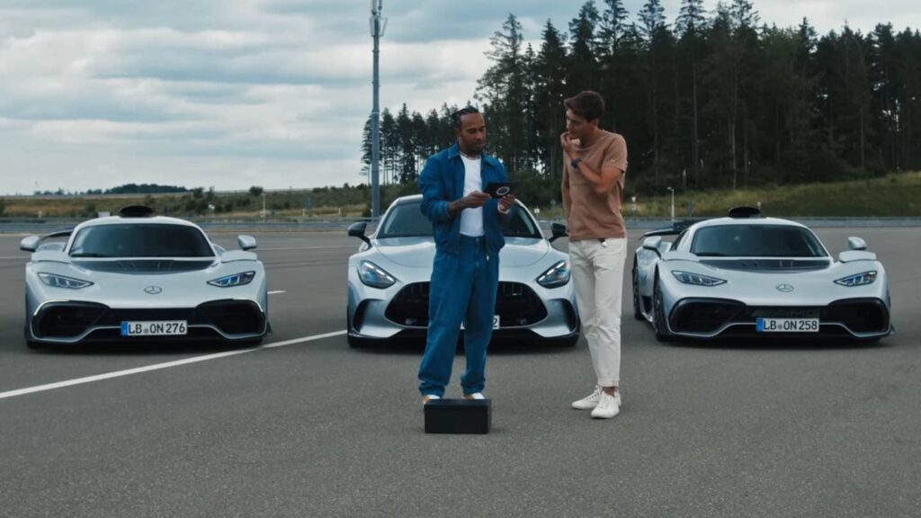 No F1 Today: Watch Lewis Hamilton and George Russell Hoon the AMG One Instead