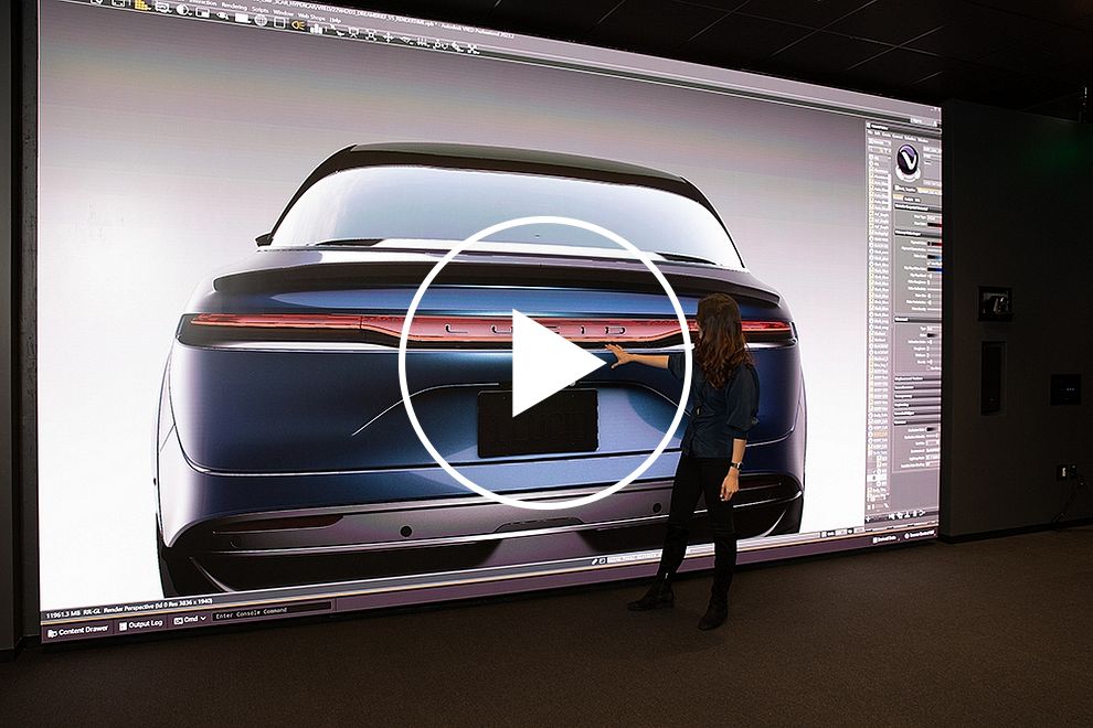 Lucid's Massive Screen Wall Useful For Perfecting EV Designs