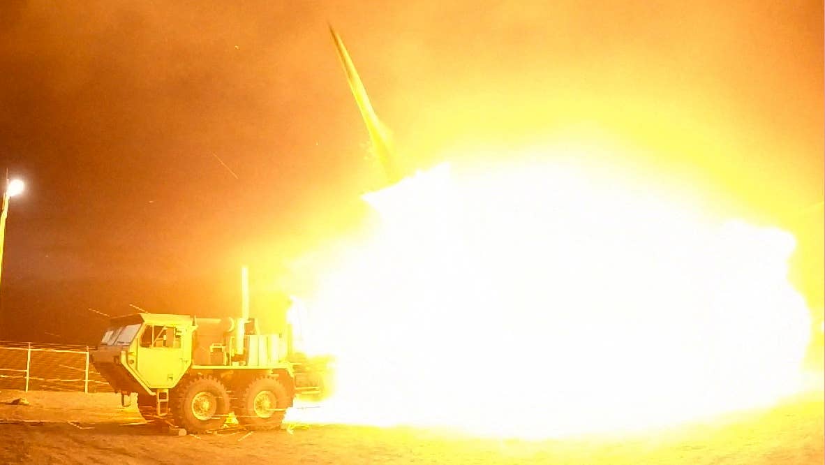 A Terminal High Altitude Area Defense (THAAD) interceptor is launched from the Pacific Spaceport Complex Alaska in Kodiak, Alaska, during Flight Experiment THAAD (FET)-01 on July 30, 2017 (EDT). During the test, the THAAD weapon system successfully intercepted an air-launched, medium-range ballistic missile (MRBM) target.