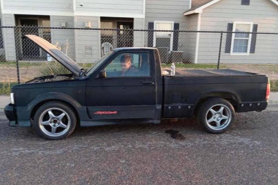 GMC Syclone by the side of the road