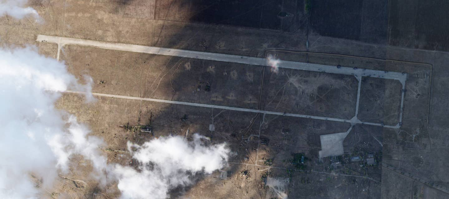 A full view of Berdyansk airport as of October 18, 2023. <em>PHOTO © 2023 PLANET LABS INC. ALL RIGHTS RESERVED. REPRINTED BY PERMISSION</em>