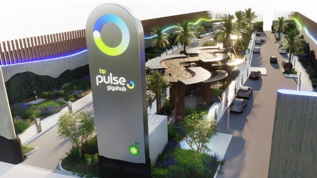 BP Gigahub EV charging site rendering