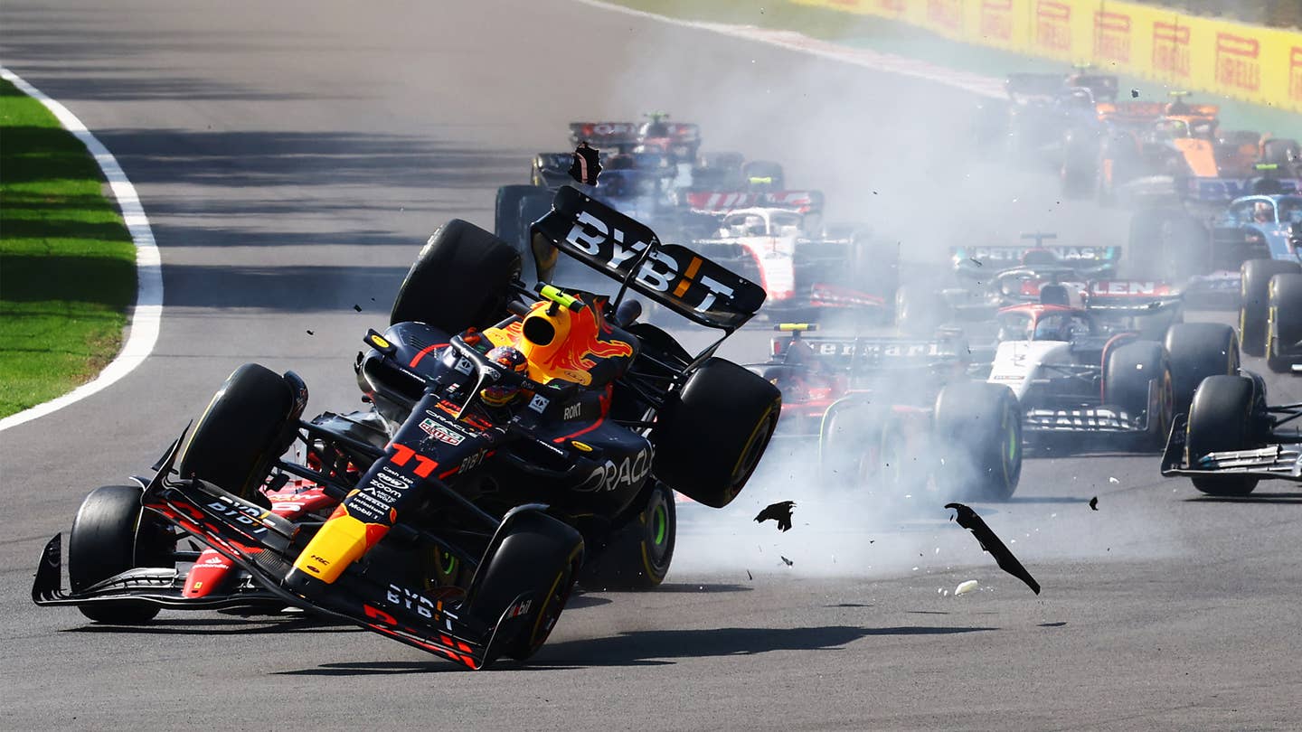 <em>Sergio Perez crashed in the beginning of the first lap</em> | <em>Getty</em>