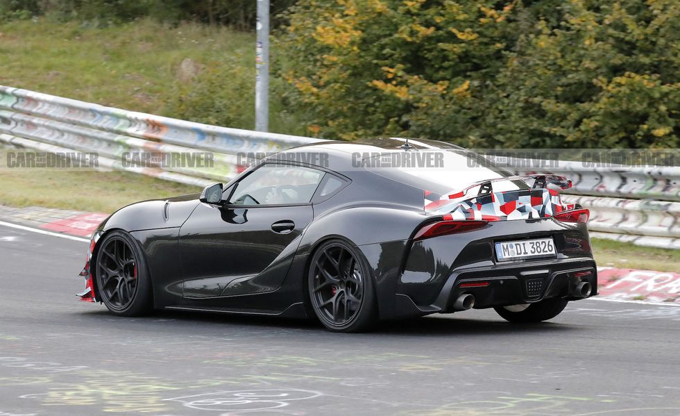 2025 toyota supra grmn spied rear