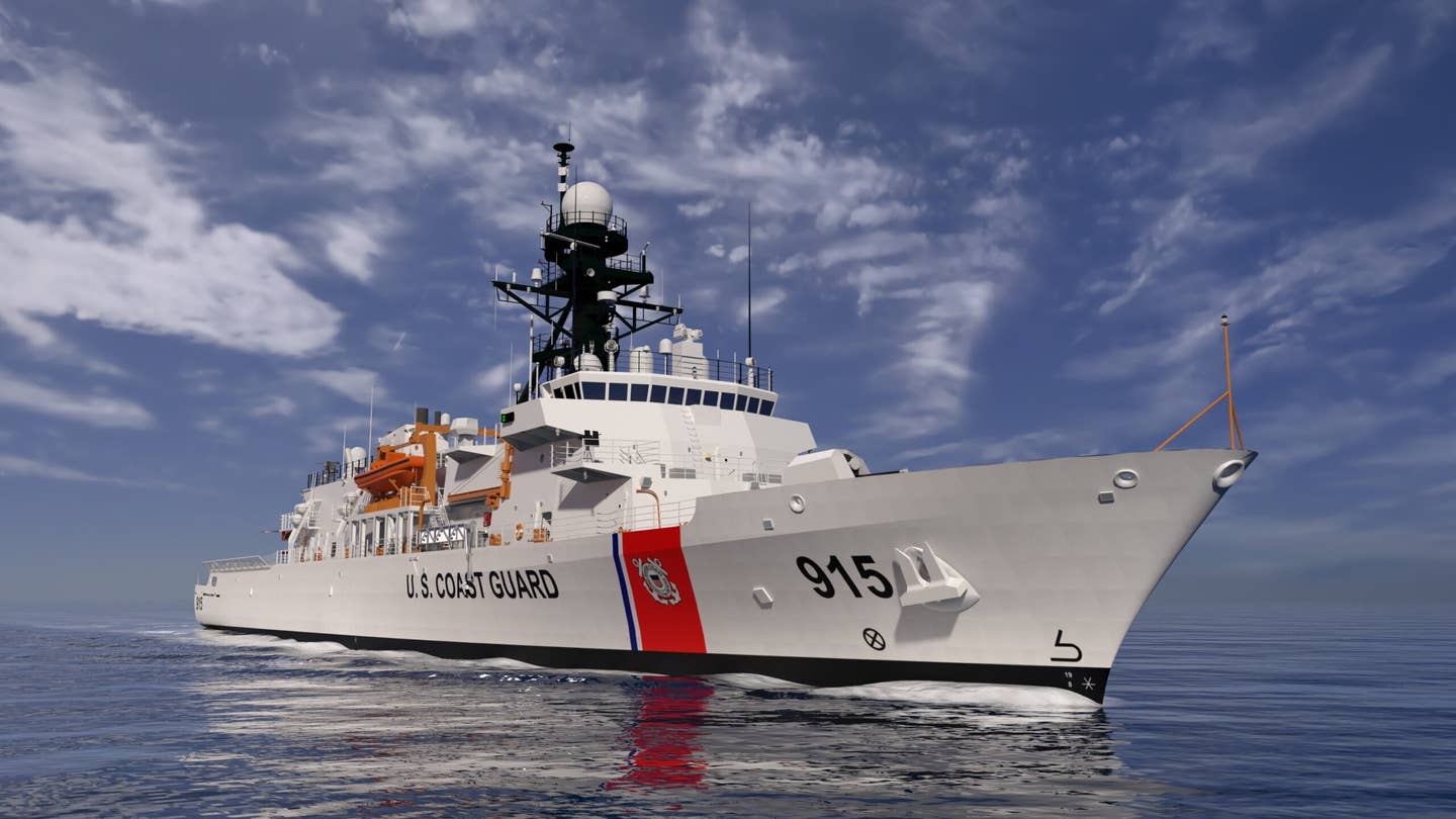 Artists' rendering of USCGC <em>Argus</em> at sea. <em>Eastern Shipbuilding Group</em>