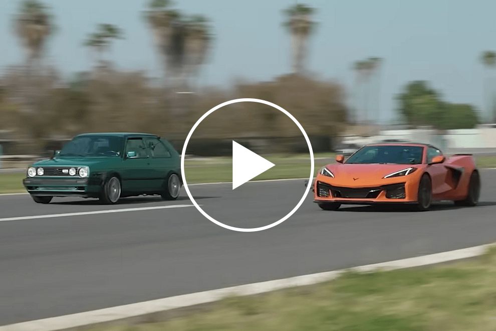 DRAG RACE: Classic Golf GTI Vs. C8 Chevy Corvette Z06 Isn't As One-Sided As You Think