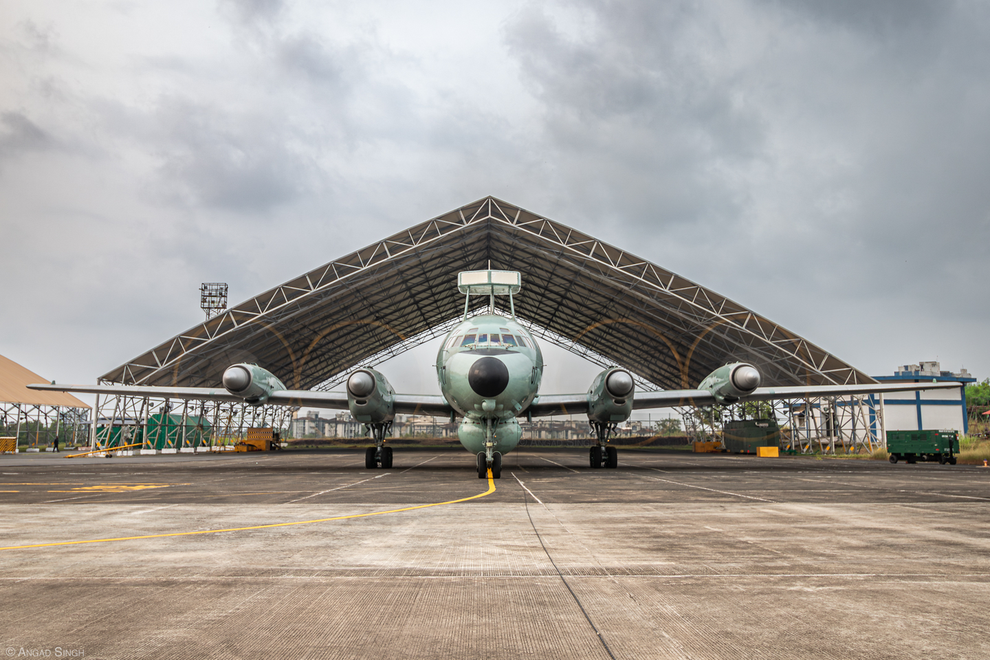 The huge tent-like sun shelters are a relatively recent addition at INS <em>Hansa</em> and have greatly improved aircraft serviceability. <em>Angad Singh</em>