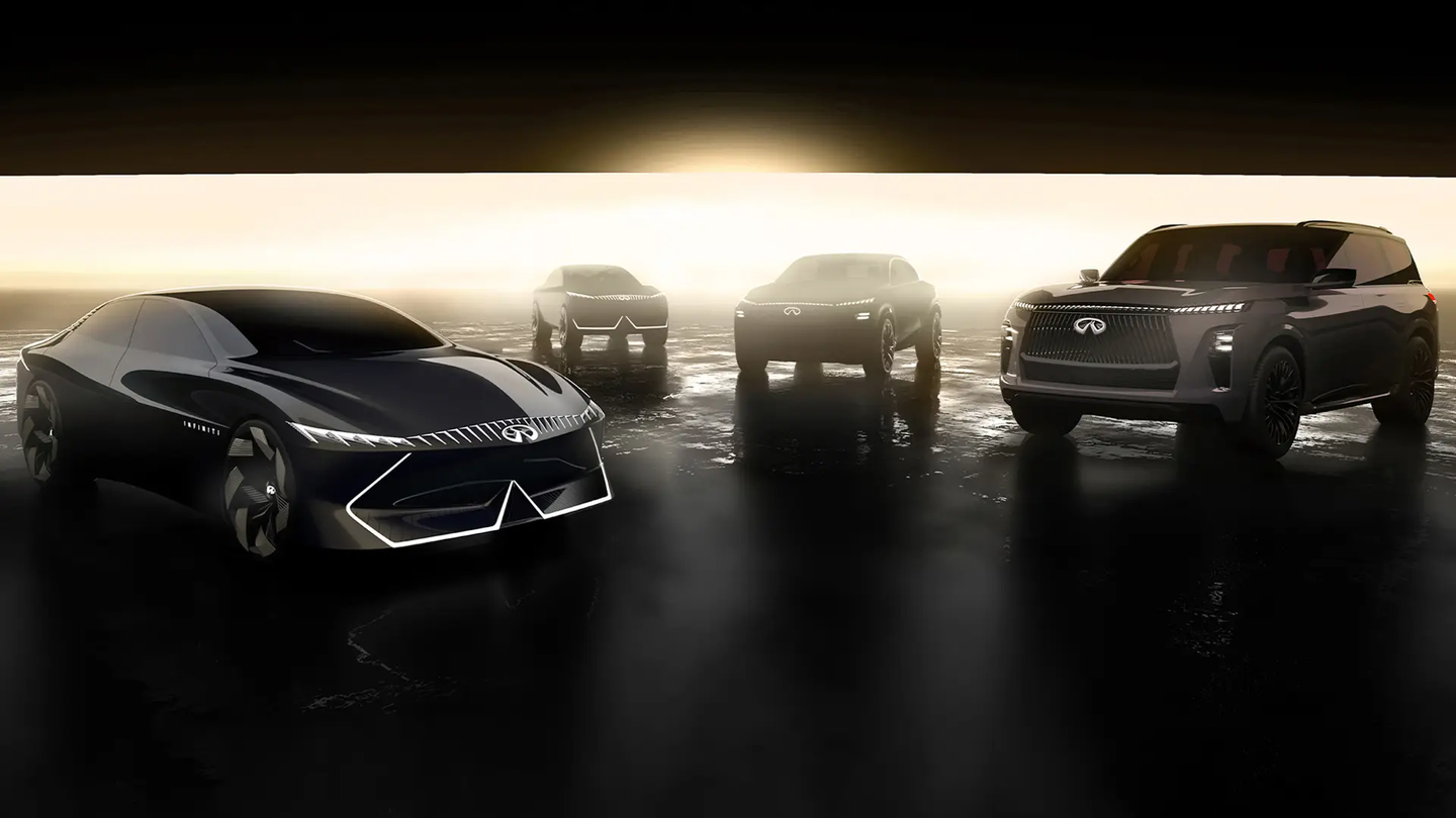 Infiniti Vision Qe, QX80, QX65 crossover coupe and SUV. <em>Infiniti</em>