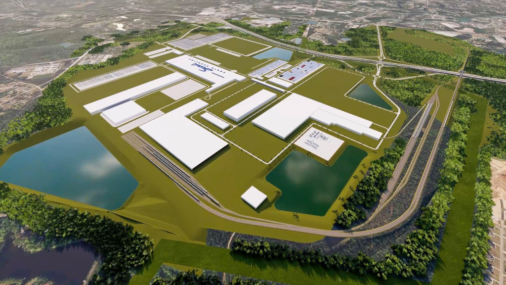 Rendering of proposed Scout Motors factory near Columbia, South Carolina