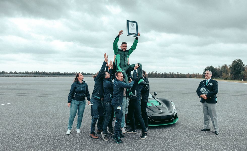 rimac nevera reverse top speed world record