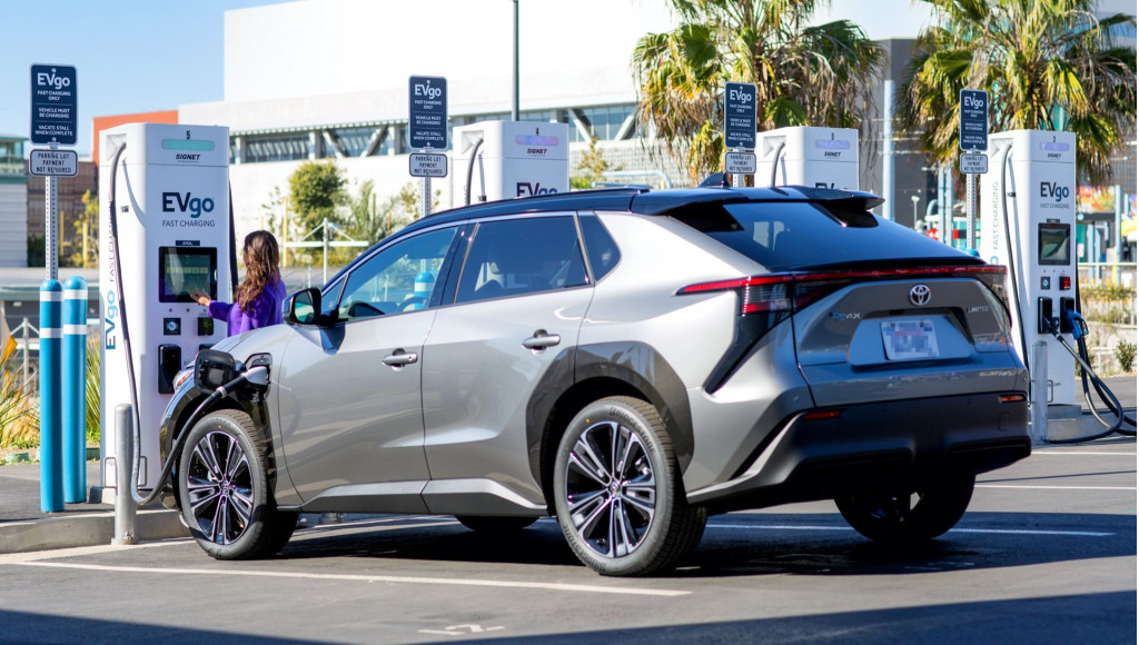 2023 Toyota bZ4X at EVgo charging station