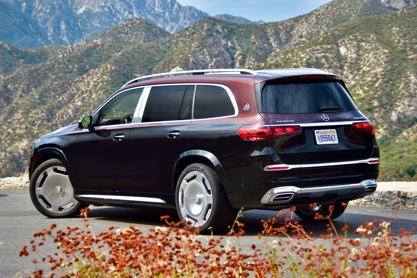 2024 Mercedes-Maybach GLS 600 rear three-quarter with flowers