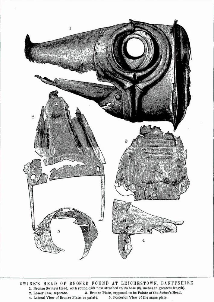 Illustration of the Deskford carnyx, 1868. <em>John Alexander Smith</em>