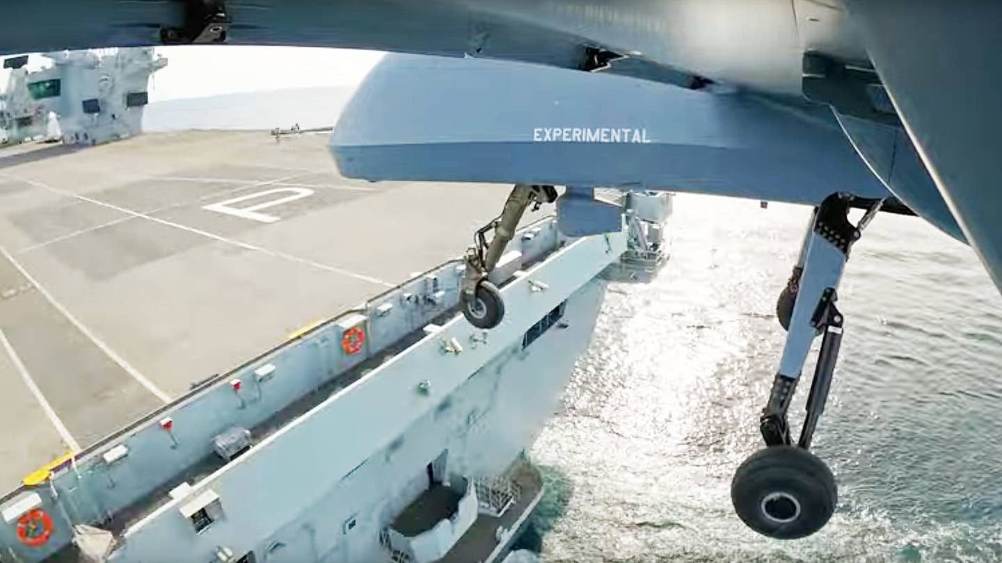 Mojave drone landing on HMS Prince of Wales