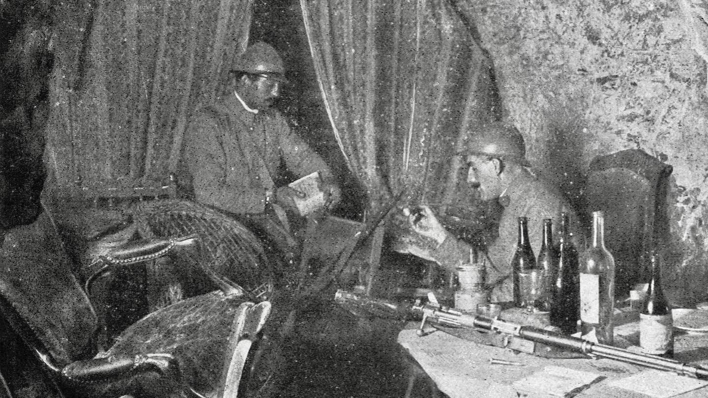 German officer's underground bedroom bunker, 1916.