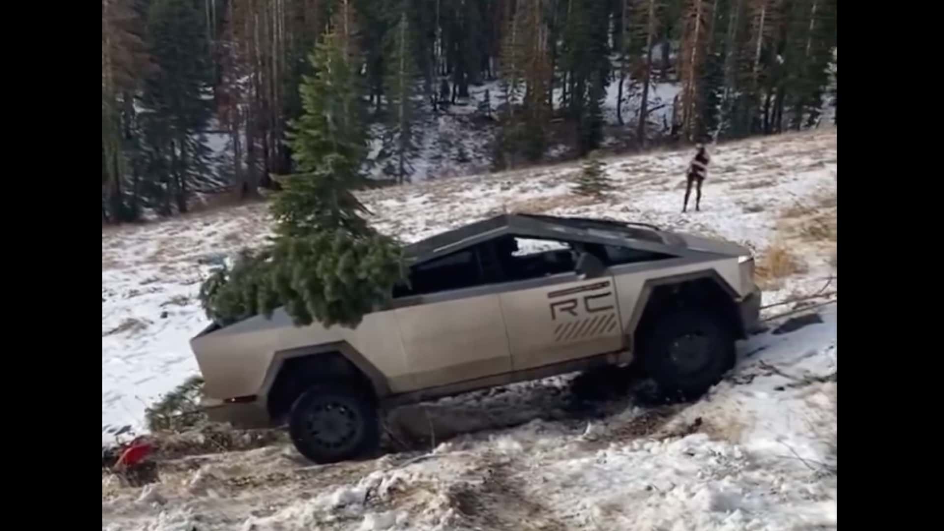 Watch Ford F-250 Rescue A Tesla Cybertruck On Snowy Off-Road Hill