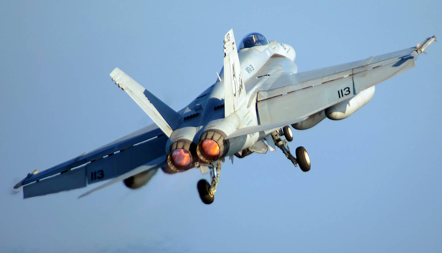 F/A-18 Super Hornets from the aircraft carrier Dwight D. Eisenhower are part of the effort to protect Red Sea shipping. (U.S. Navy photo by Mass Communication Specialist 3rd Class Jonathan Snyder/Released)