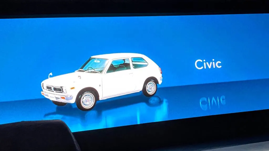 1970s-era Honda Civic - displayed in CES 2024 presentation