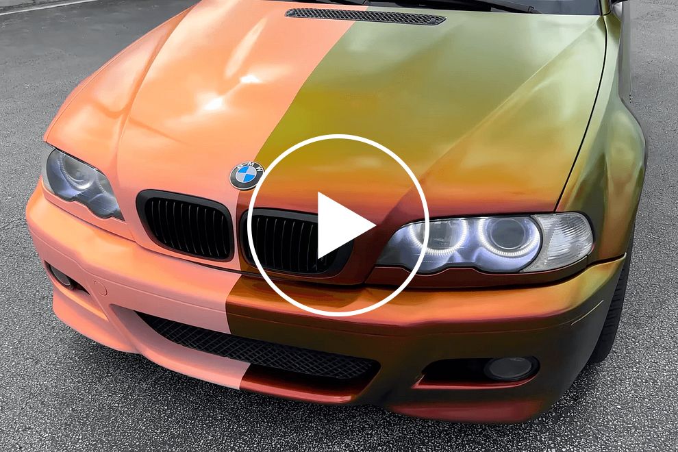 BMW M3 Gets Color-Shifting Pearl Paint On Black And White Base Coats