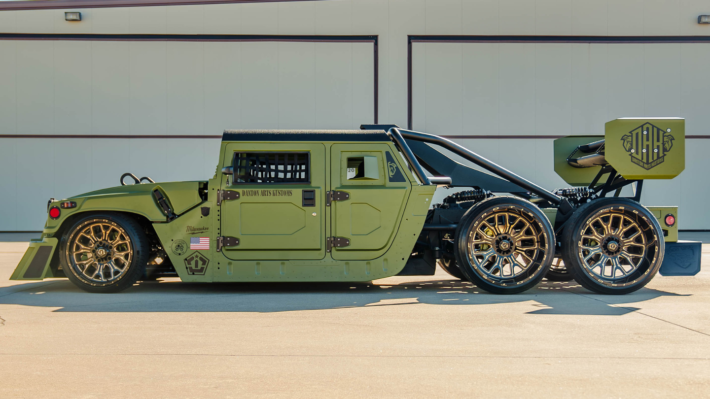 For Sale: Hellcat V8-Powered 6X6 Humvee Has 717 HP and an Aircraft Rear Wing