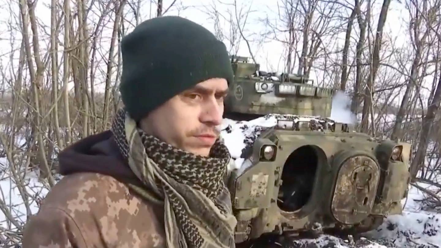 The Bradley's gunner talks about learning lessons from video games to take out a Russian tank.