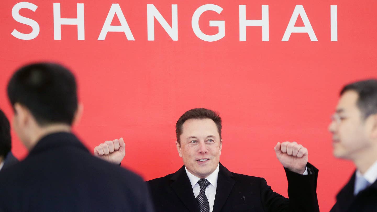 SHANGHAI, Jan. 7, 2019 -- Tesla CEO Elon Musk attends the groundbreaking ceremony of Tesla Shanghai gigafactory in Shanghai, east China, Jan. 7, 2019. (Xinhua/Ding Ting)