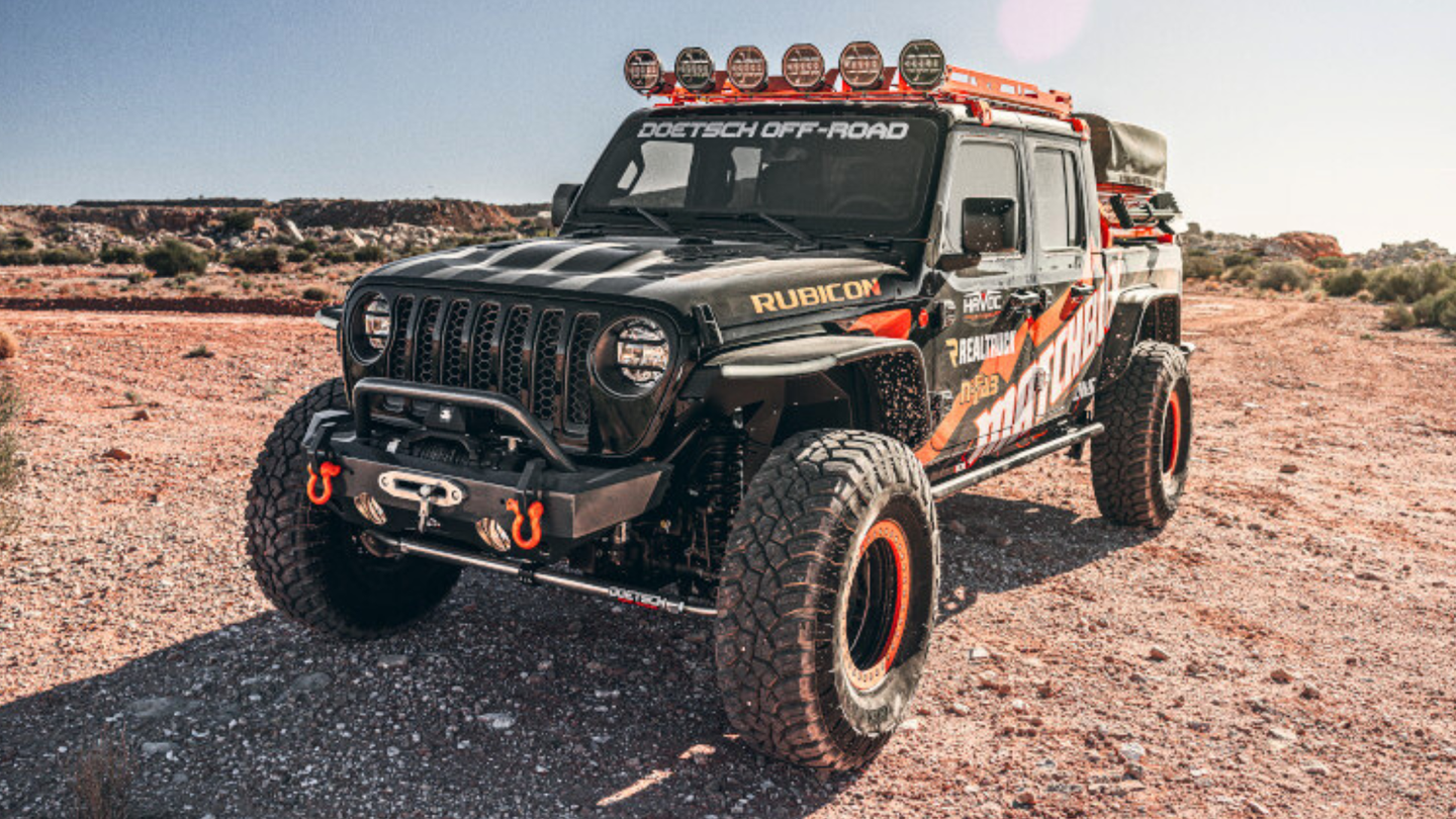 3/4 view of jeep gladiator