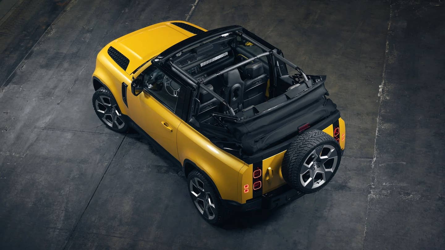 This Land Rover Defender Has a Power Convertible Top for Peak Off-Roading