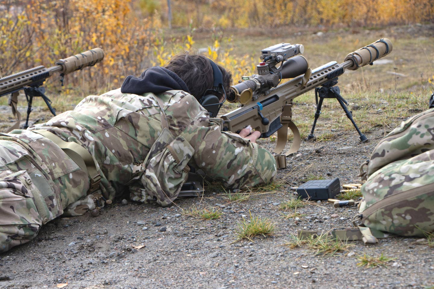 A Green Beret with the US Army's 10th Special Forces Group (Airborne) trains with a Mk 22 sniper rifle. <em>US Army</em>