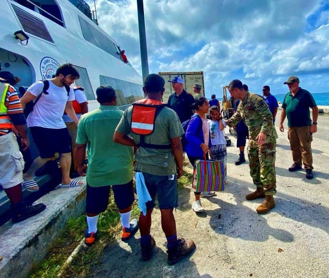 The Army evacuated 80 of the approximately 120 personnel who call Roi-Namur Island home. (U.S. Army photo)