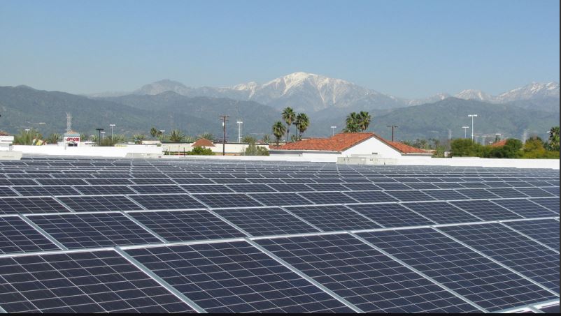 Solar panels on a Walmart store