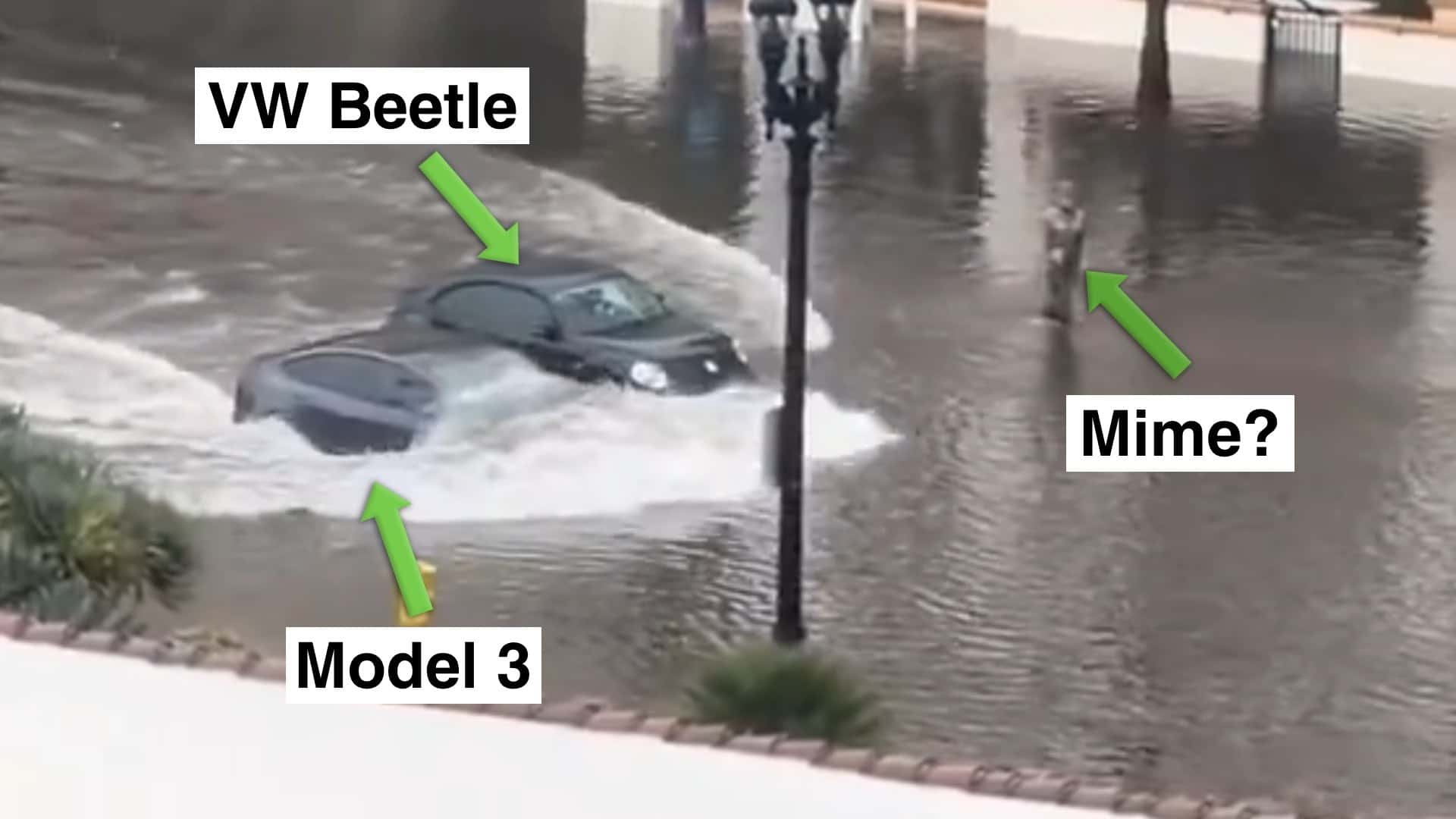 Watch A Tesla Model 3 Casually Blast Through A Flooded Street In San Francisco