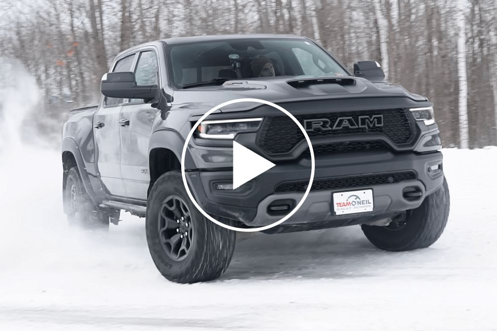 Ram 1500 TRX Struggles For Grip On Icy Rally Course